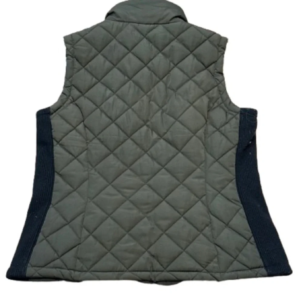 Andrew Marc Quilted Zip Vest Olive Green Womens Small